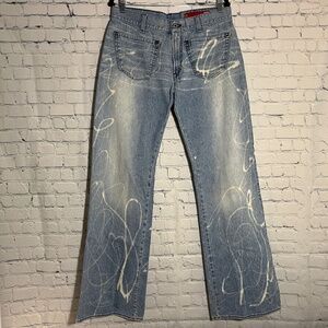 Guess Jeans Flare Bleach Fade Vintage Wash 100% cotton